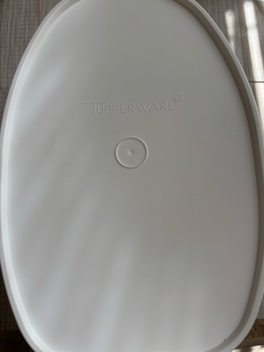 Tupperware White Oval Food Carrier with Handles
